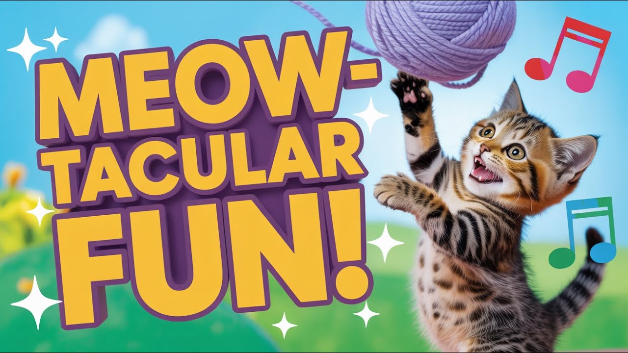 Meow Meow Song for Kids | Cute Cat Nursery Rhymes with Fun Learning and Happy Dance Music