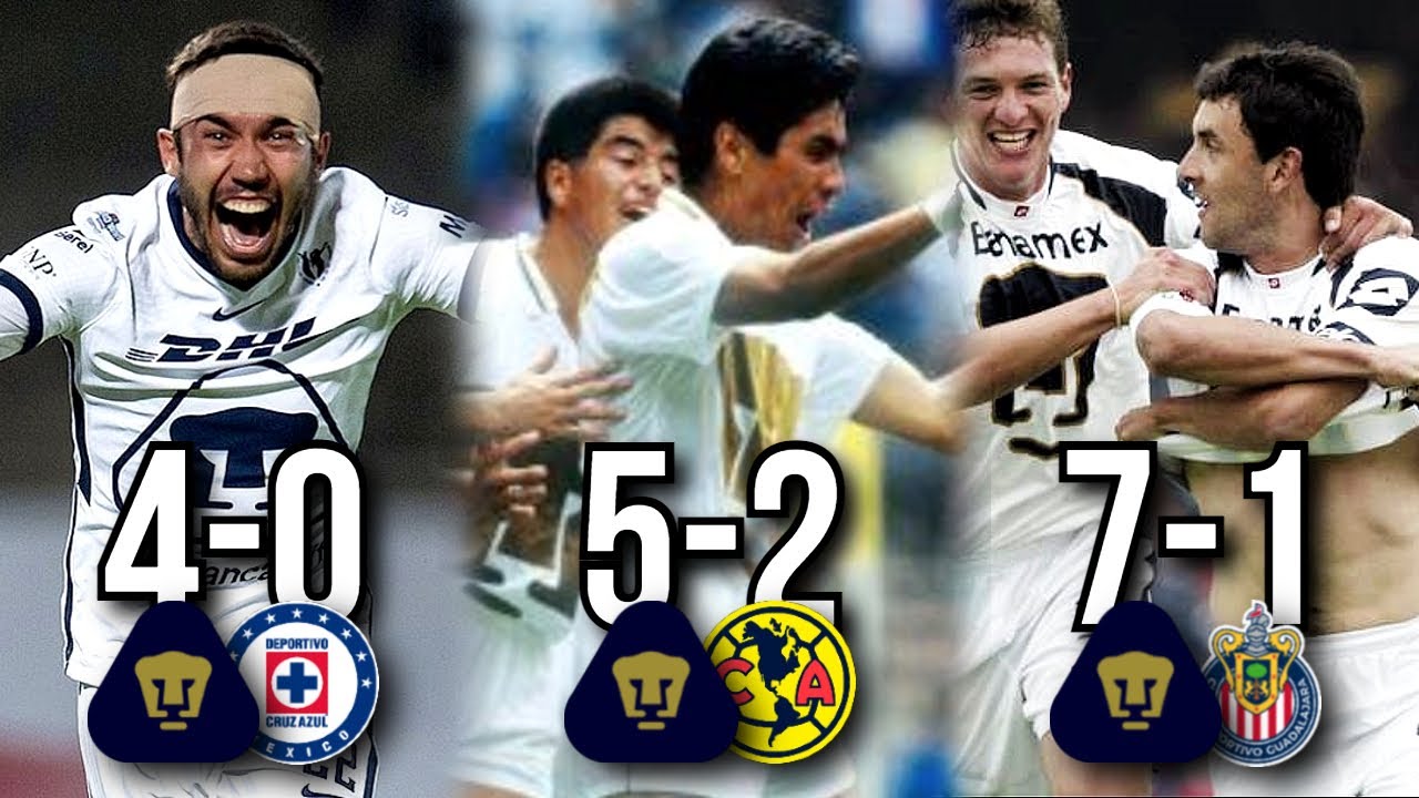 Las Mayores Goleadas de Pumas a los otros 