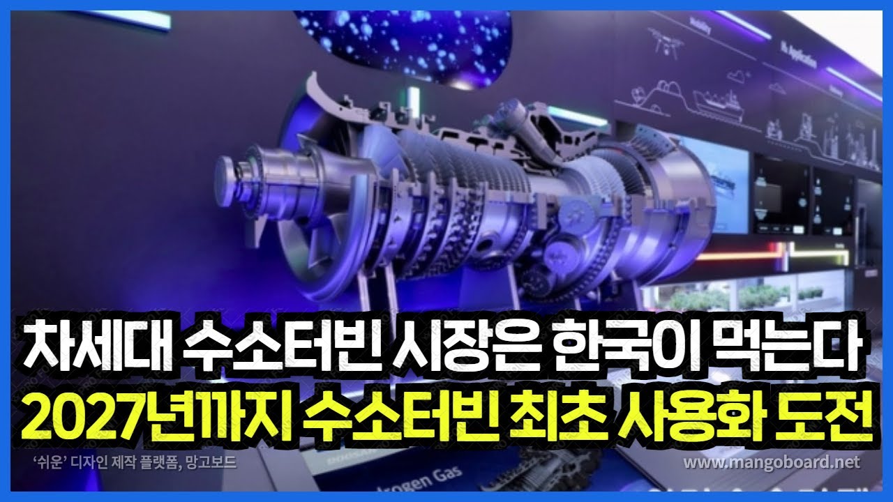차세대 전세계 수소터빈 시장은 한국이 먹는다. 2027년까지 수소터빈 최초 사용화 도전
