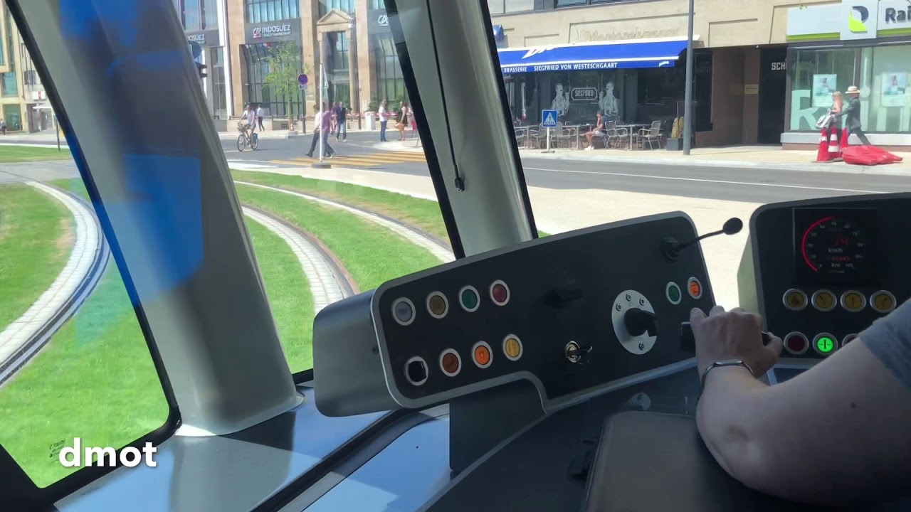 Luxtram Trajet Kirchberg-Pafendall Stäreplaz Drivers Vieuw