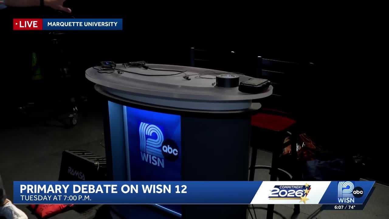 Wszystko gotowe na wtorkową debatę prawyborczą Demokrat&oacute;w przed wyborami na gubernatora w stacji ...