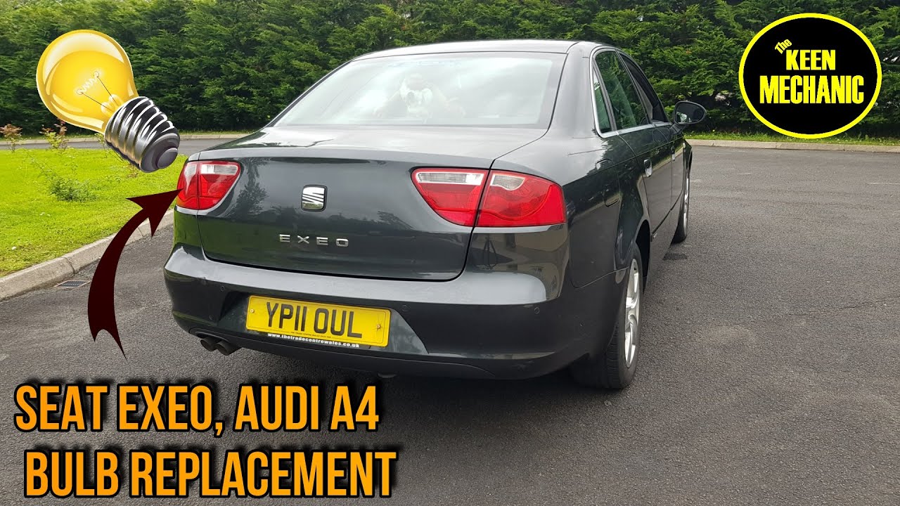 Seat Exeo, Audi A4 S4 RS4 How to change brake light bulb, tail light, stop light bulb replacement