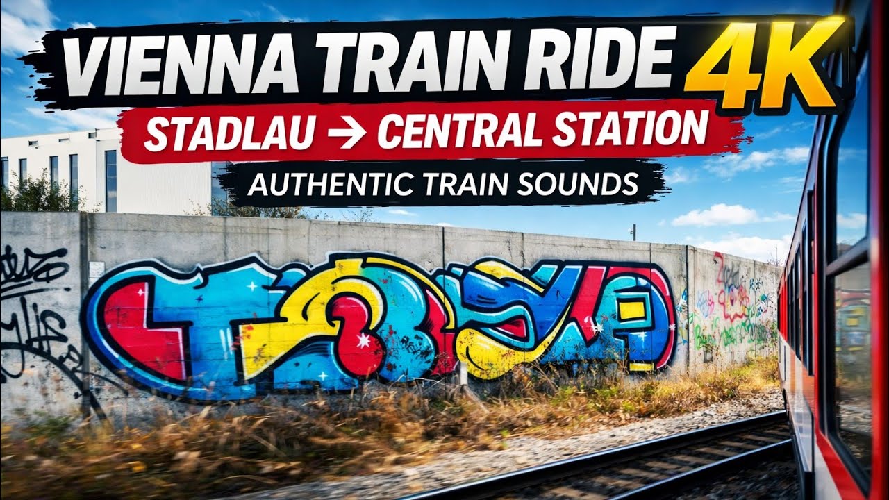 Train Window View: Vienna Stadlau to Vienna Central Station | Relaxing Rail Journey in Austria