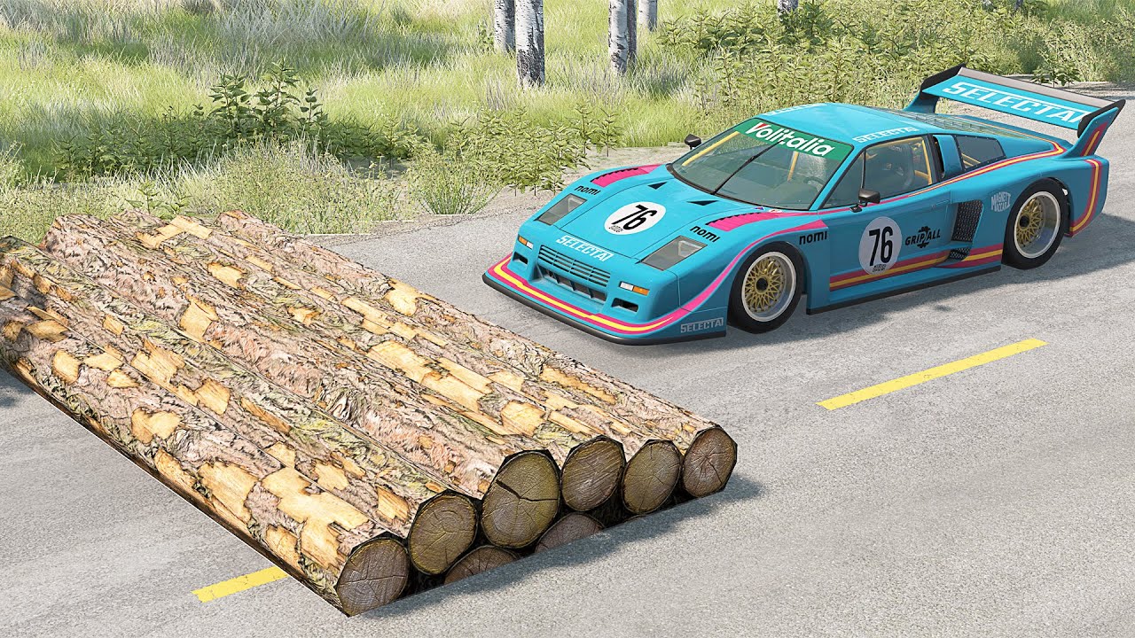 Mobil vs Fallen Tree #7 - BeamNG Drive