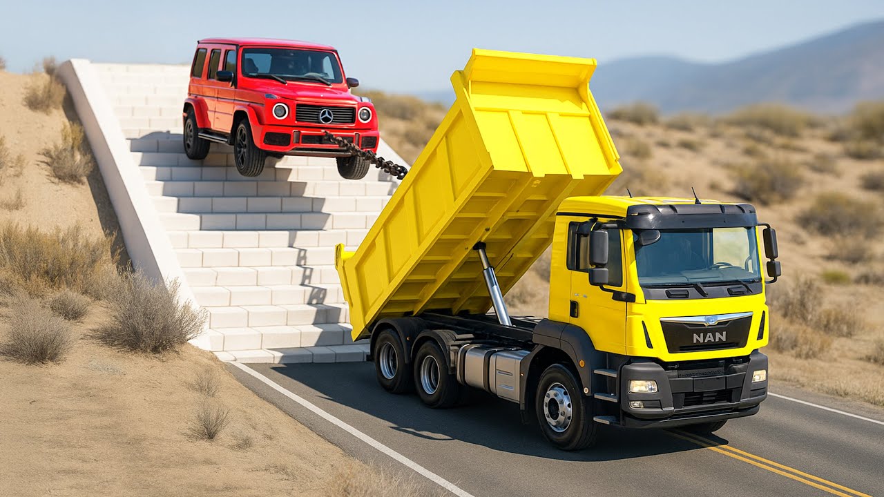 Cars vs Stairs on The Road Challenge #6 in BeamNG Drive!
