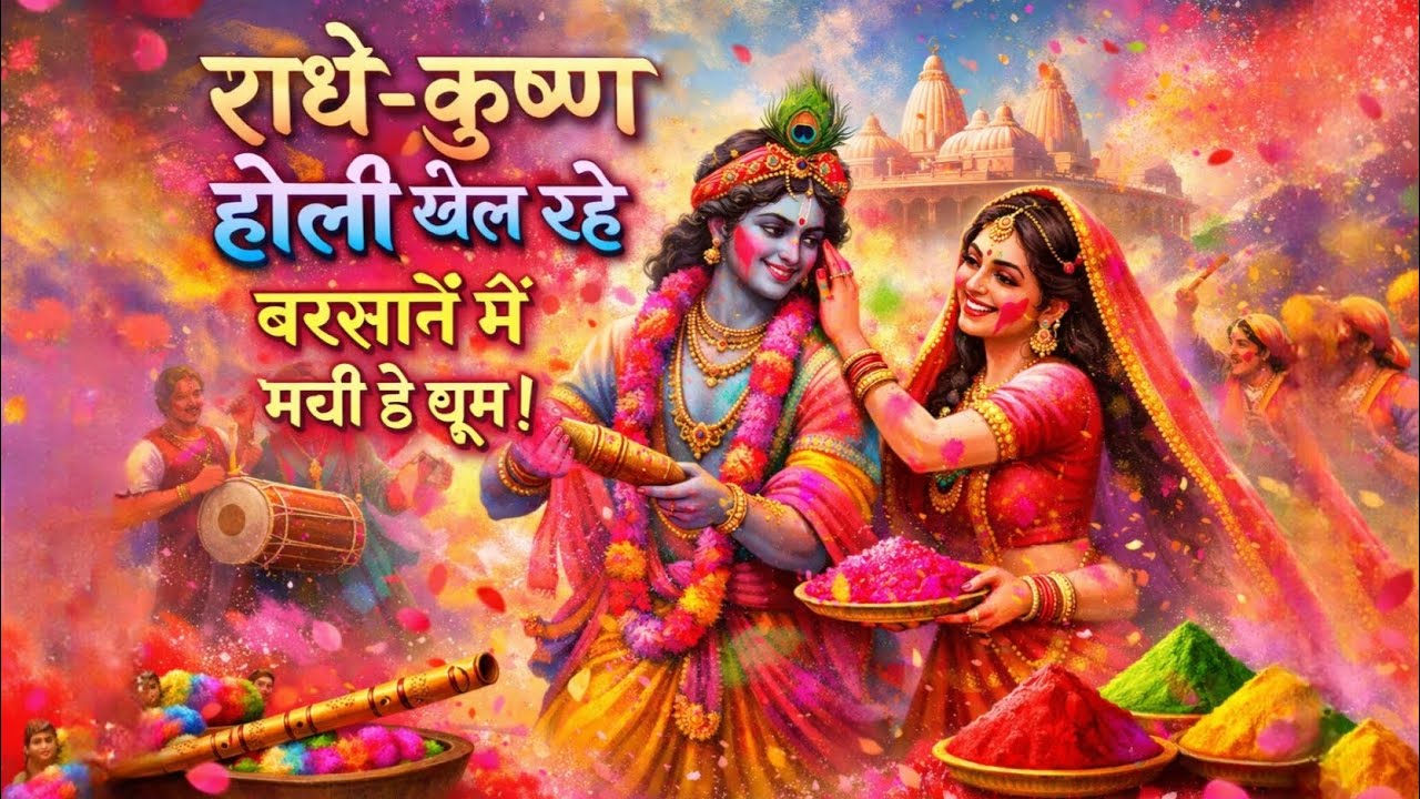 Radha Krishna Holi Song 2026 | बरसाने में आज मची धूम! 😱 राधे-कृष्ण की अनोखी होली | Holi Bhajan 2026