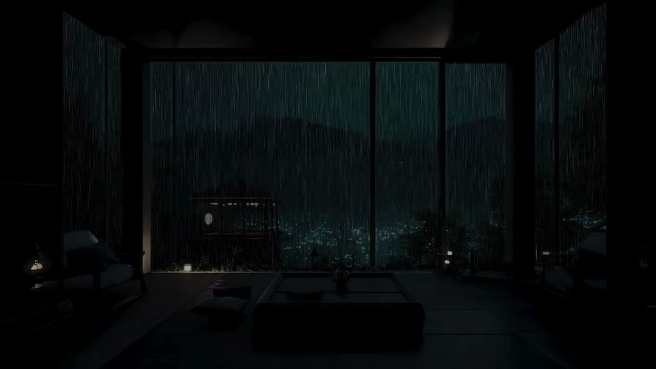 Heavy Night Rainfall on Window 🌧 | Cozy Sounds for Relaxing Sleep