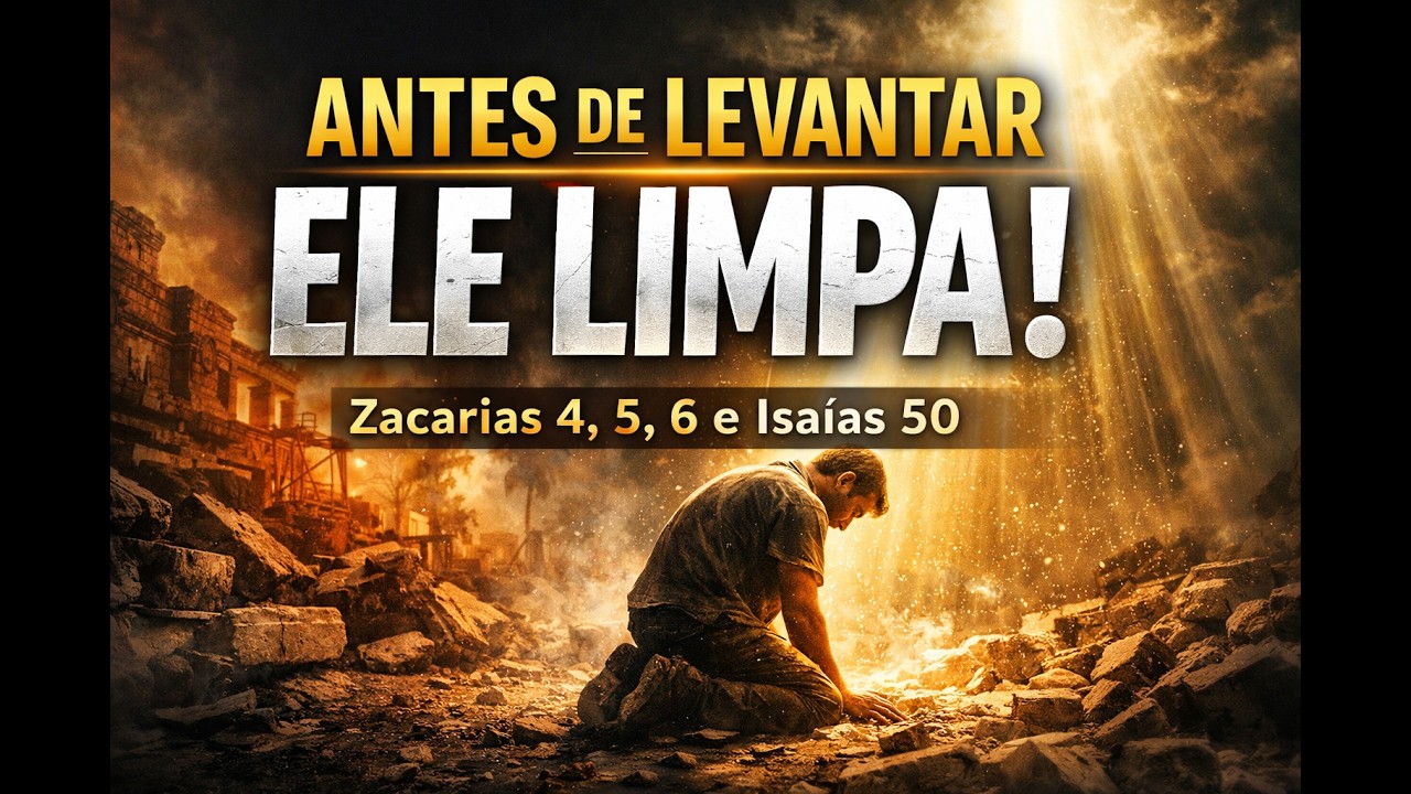 ANTES DE LEVANTAR, DEUS VAI LIMPAR  -  Entenda isso - Zacarias capítulo 4, 5, 6 e Isaías Capitulo 50