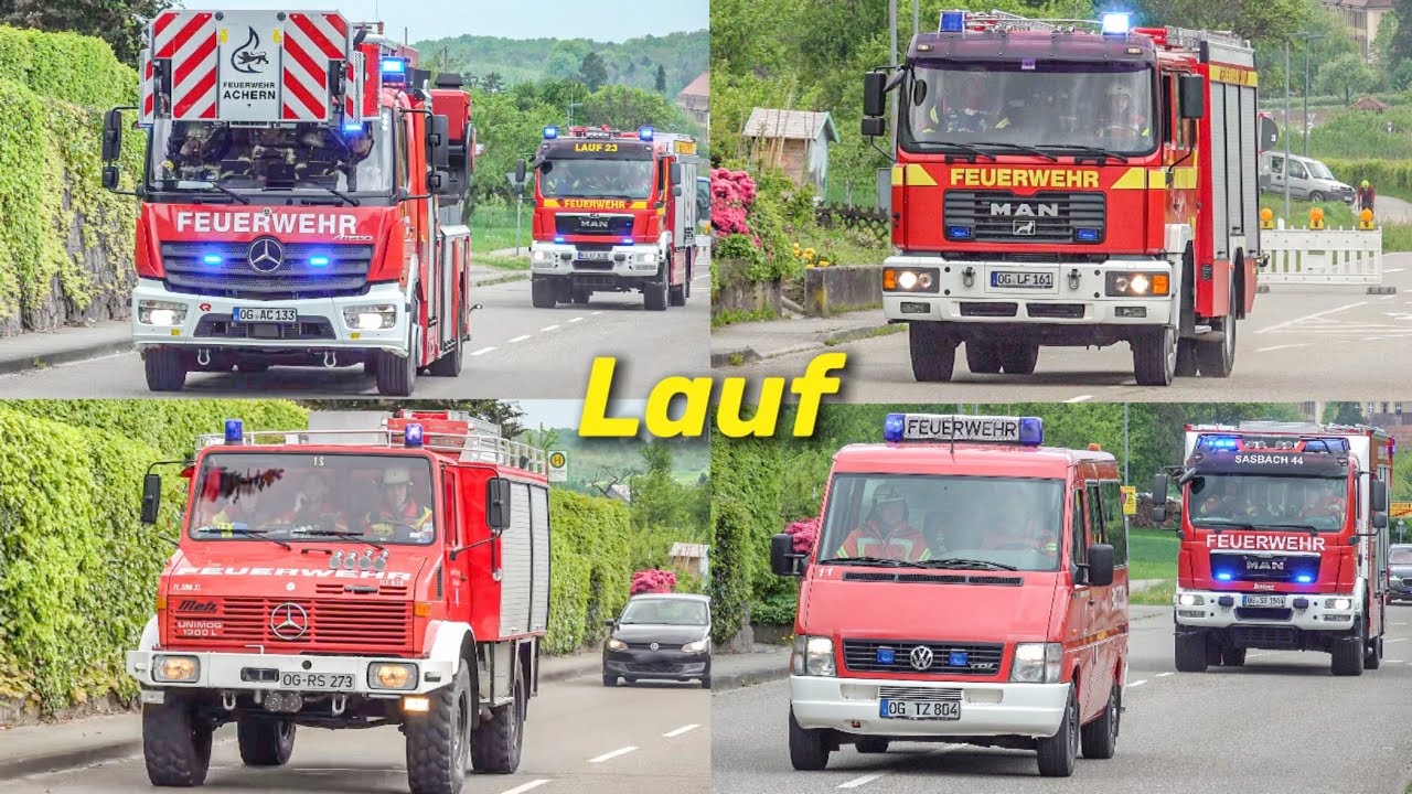 [GETRÄNKEMARKT 🧃in FLAMMEN!] Einsatzfahrten zu GROẞÜBUMG in Lauf | FEUERWEHR & DRK ~PRESSLUFTKONZERT
