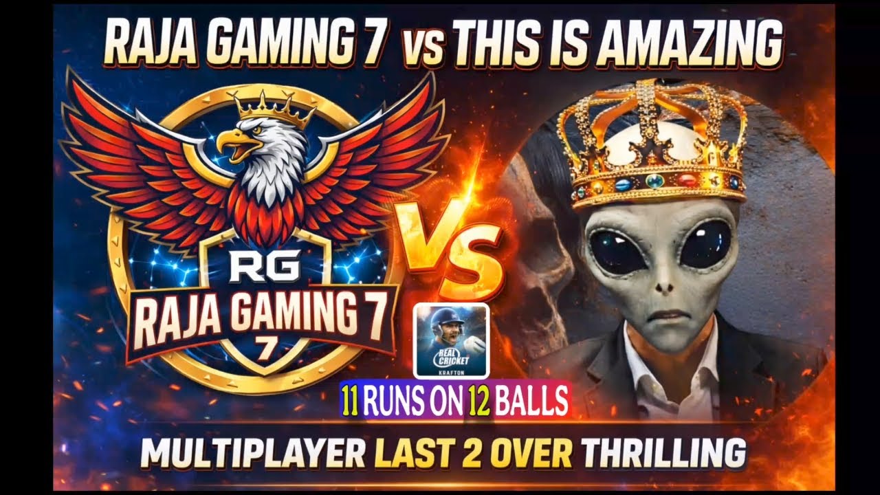 RAJA GAMING 7 VS THIS IS AMAZING LAST OVER THRILLING MULTIPLAYER 