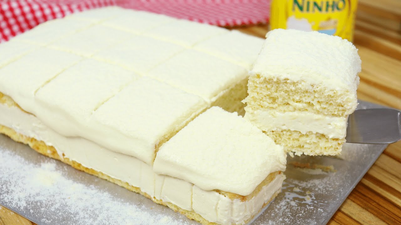 BOLO DE LEITE NINHO | Bolo gelado de leite ninho fácil
