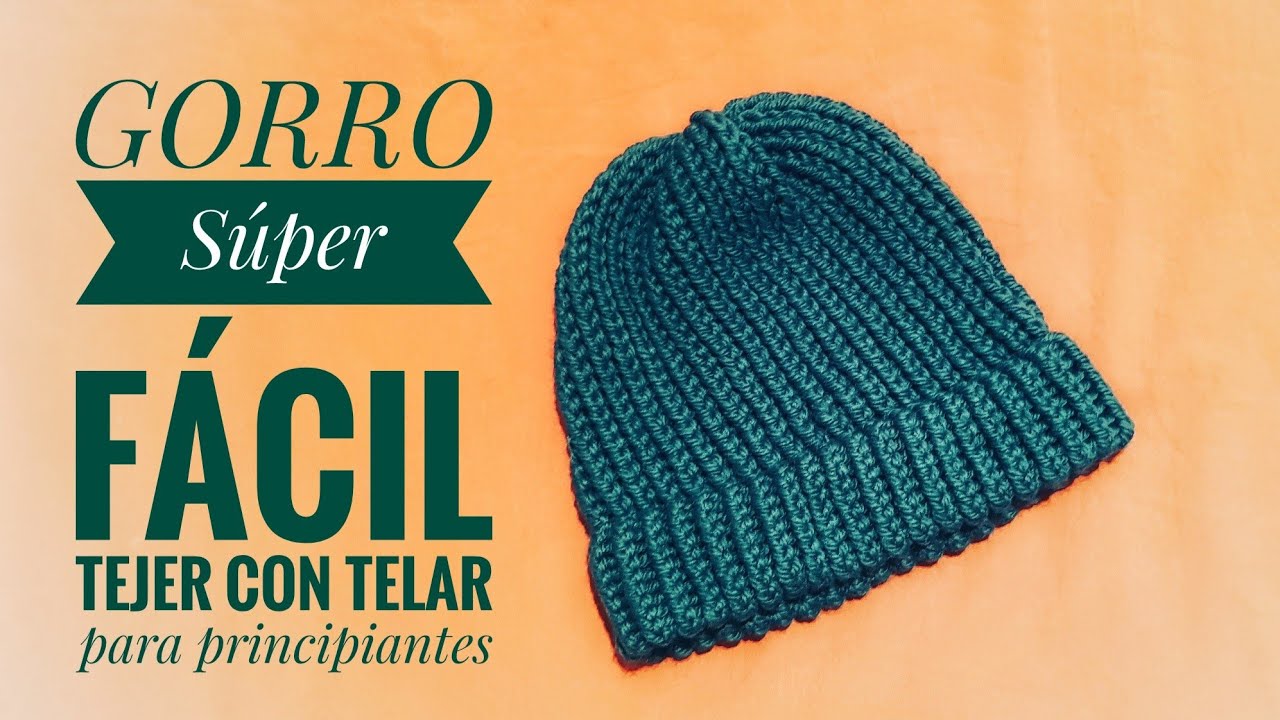 Como tejer un gorro con telar (SÚPER FÁCIL para principiantes) TUTORIAL DIY