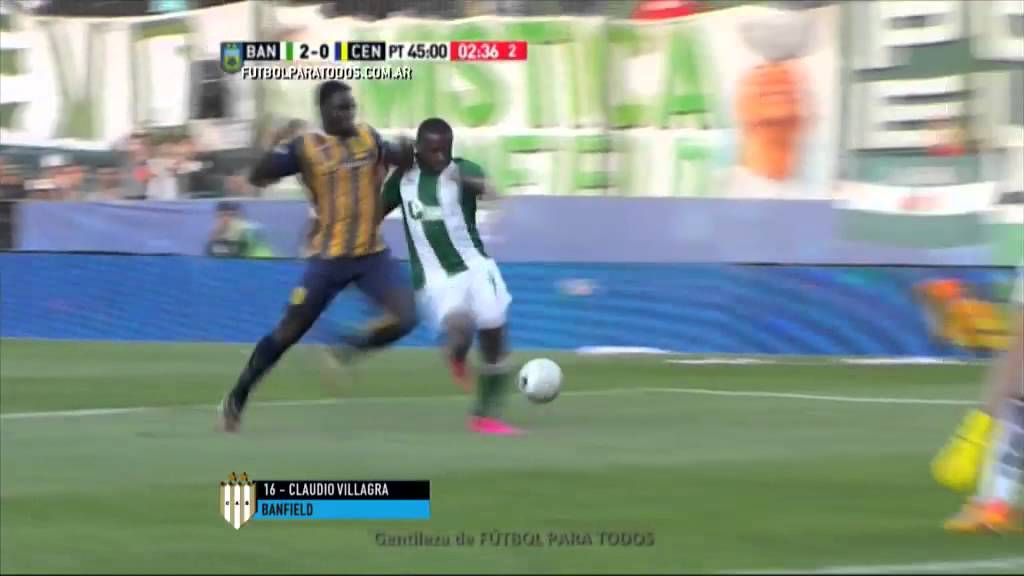 Gol de Villagra. Banfield 2 - Central 0. Fecha 29. Primera Divisi&oacute;n 2015. FPT.