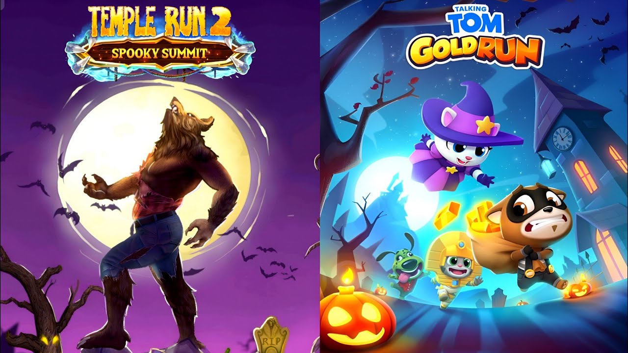 Temple Run 2 Spooky Summit Vs Talking Tom Gold Run