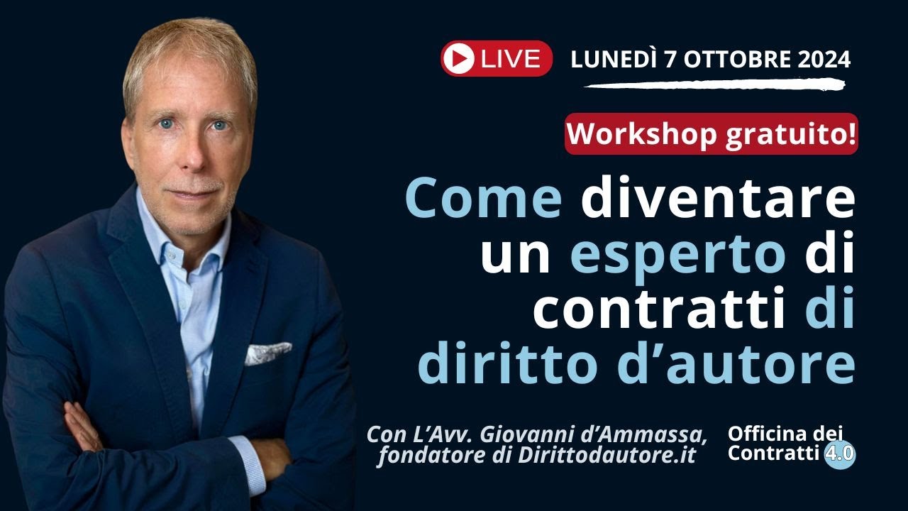 7 ottobre! Nuovo Workshop gratuito sui contratti di diritto d'autore!