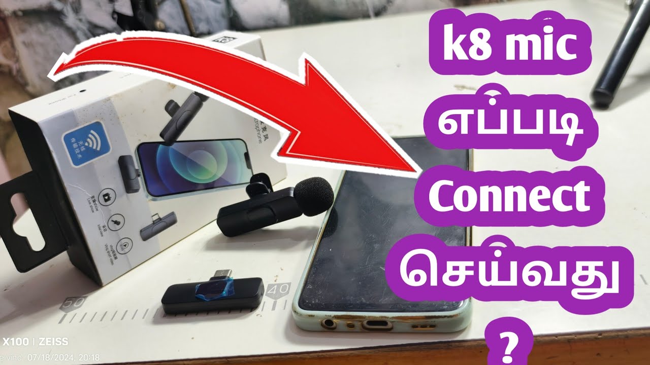 how to connect k8 wireless microphone tamil how to connect k8 wireless microphone android in tamil
