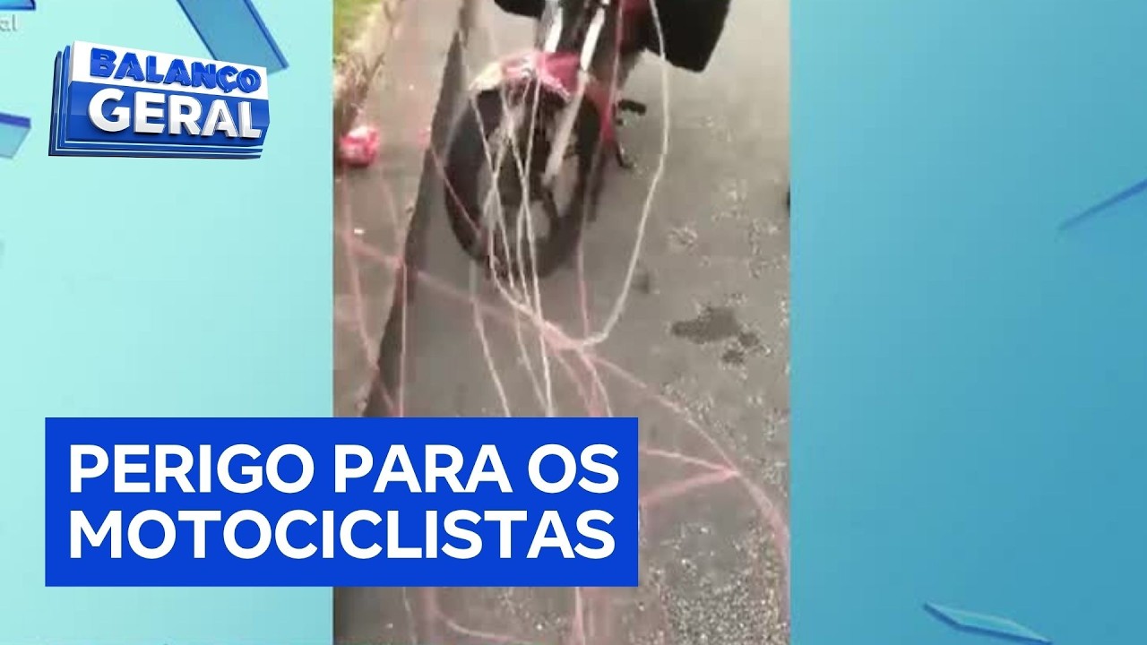 Motociclistas escapam de linha com cerol em rodovia de SP