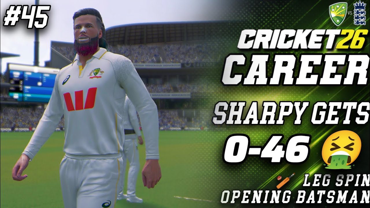 0/46! 🤯🤯 Австралия против Англии. Эшс 2027 | Режим карьеры в Cricket 26 #Cricket26 #Cricket