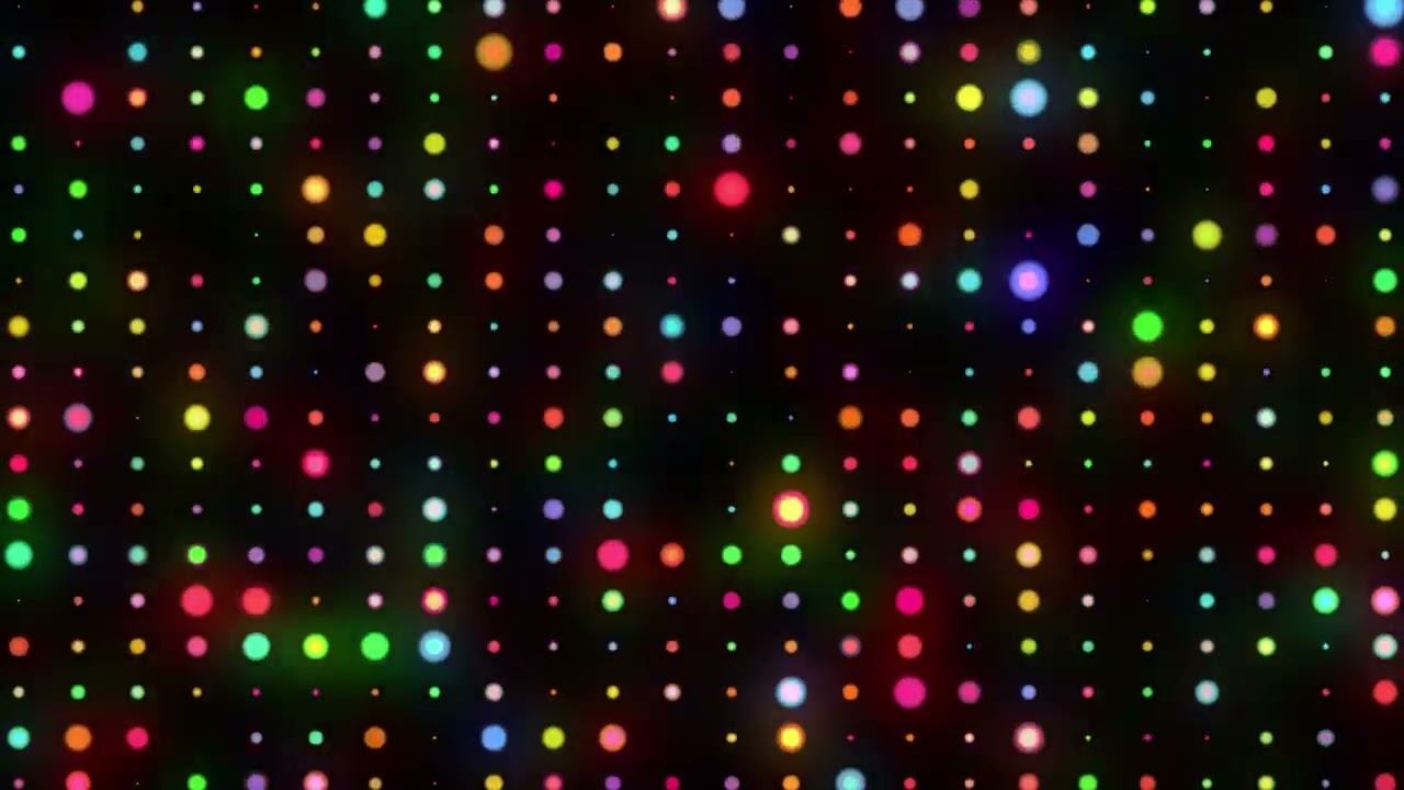 Abstract Colorful Neon Animated Glowing Dots Seamless Loop Geometric Background 4K Animation 60min