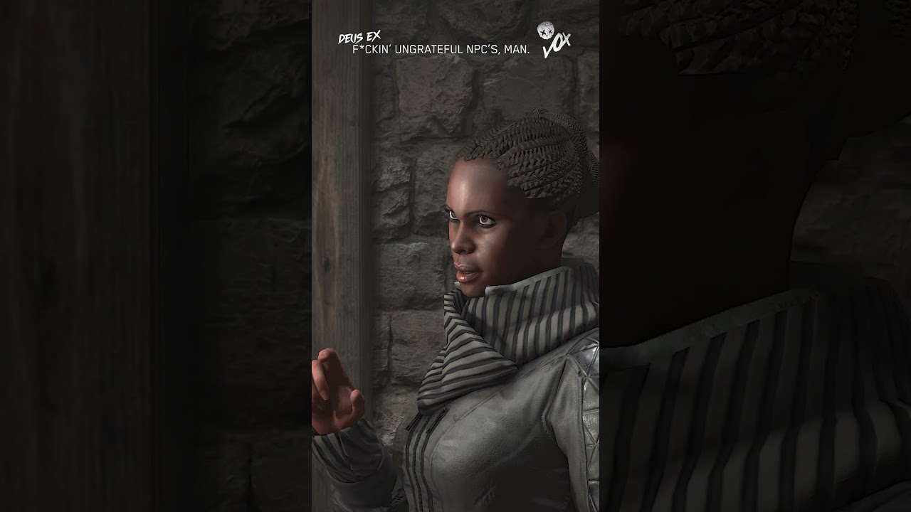 There is nothing worse than an ungrateful NPC, Jensen agrees. | Deus Ex: Mankind Divided.