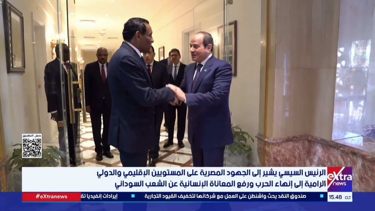الرئيس السيسي يستقبل رئيس مجلس وزراء جمهورية السودان ورئيسي شركتي 