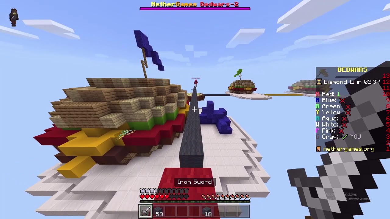 Minecraft NetherGames Bedwars Gameplay