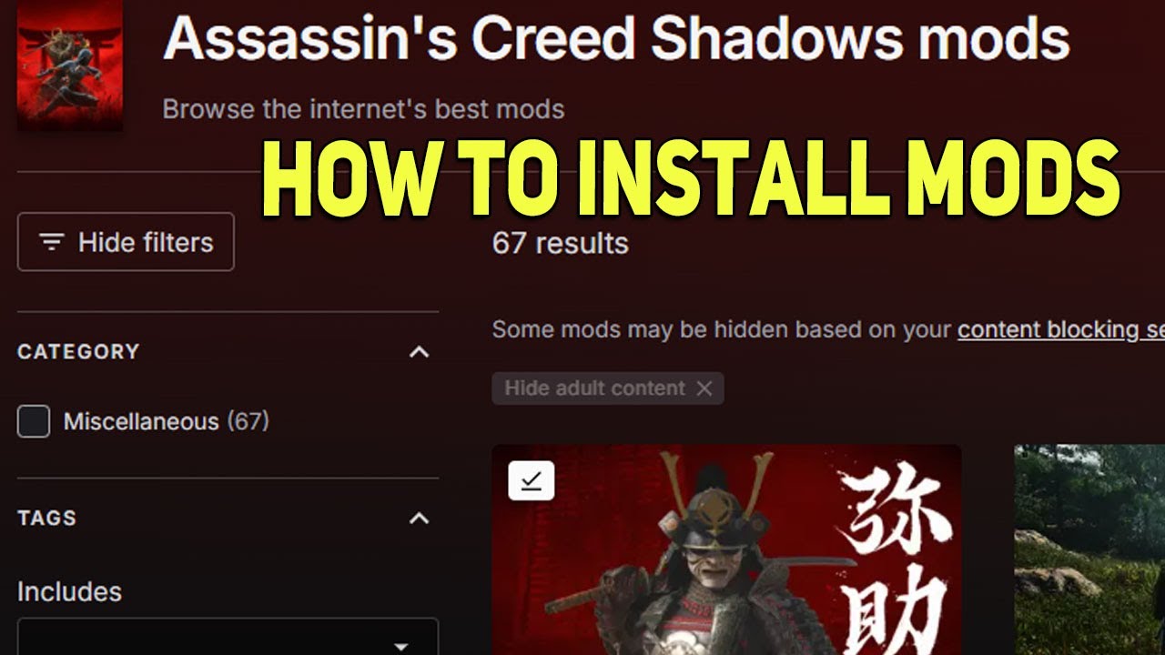 AC Shadows How To Install Mods Assassin's Creed Shadows