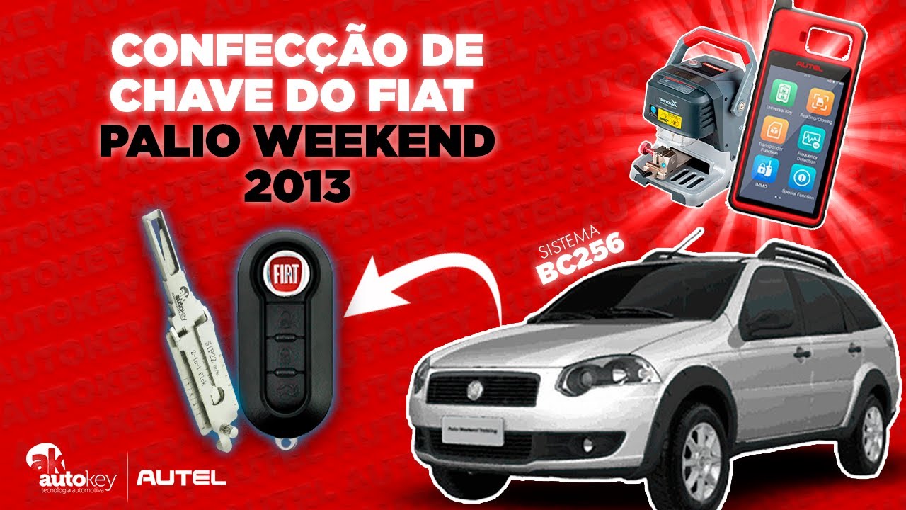 CONFECÇÃO DE CHAVE PALIO WEEKEND 2013 BC256 | PROGRAMAÇÃO COM A KM100 | CORTE COM A DOLPHIN  AUTOKEY