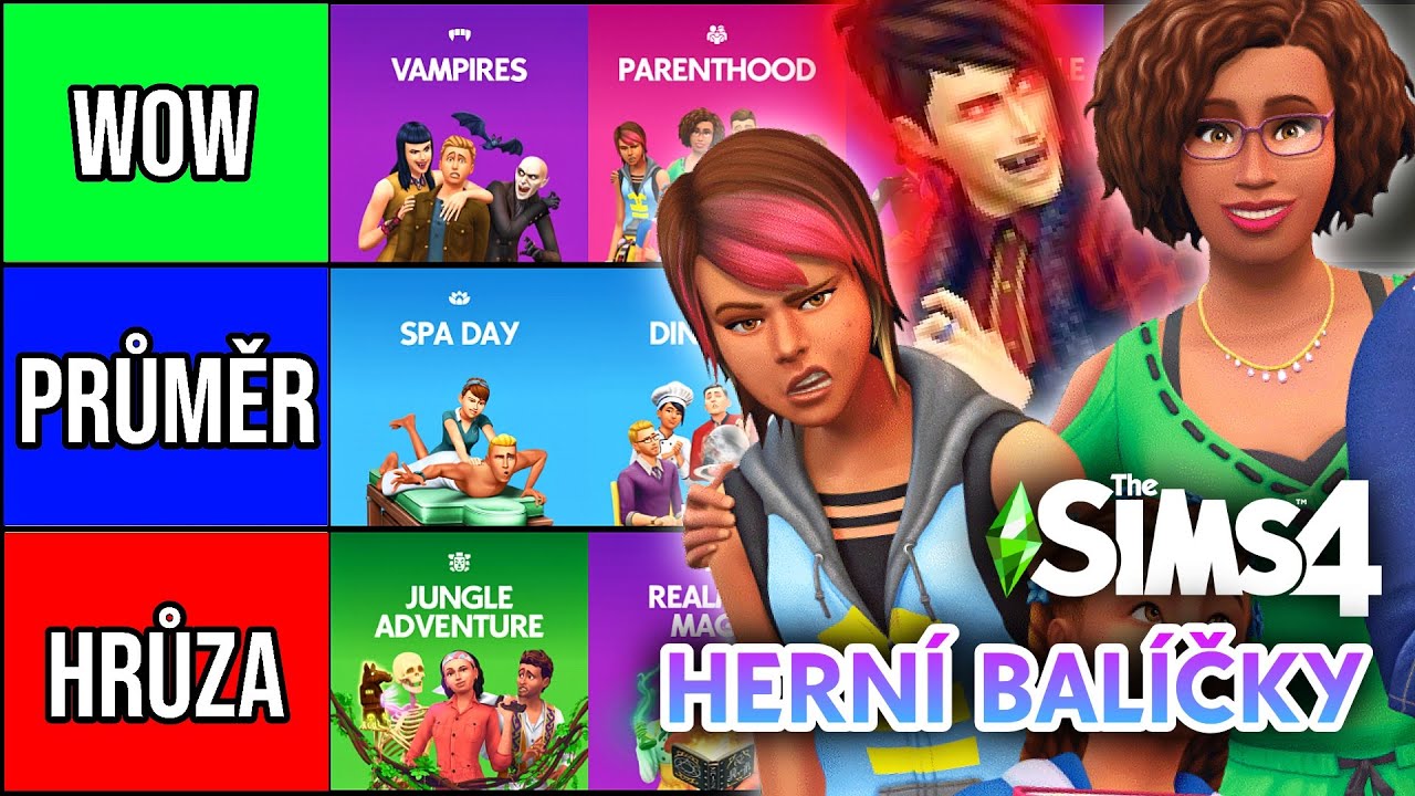 🤑 Jaké HERNÍ BALÍČKY si koupit v roce 2024? 🐺 (The Sims 4 Tier List) 🤔