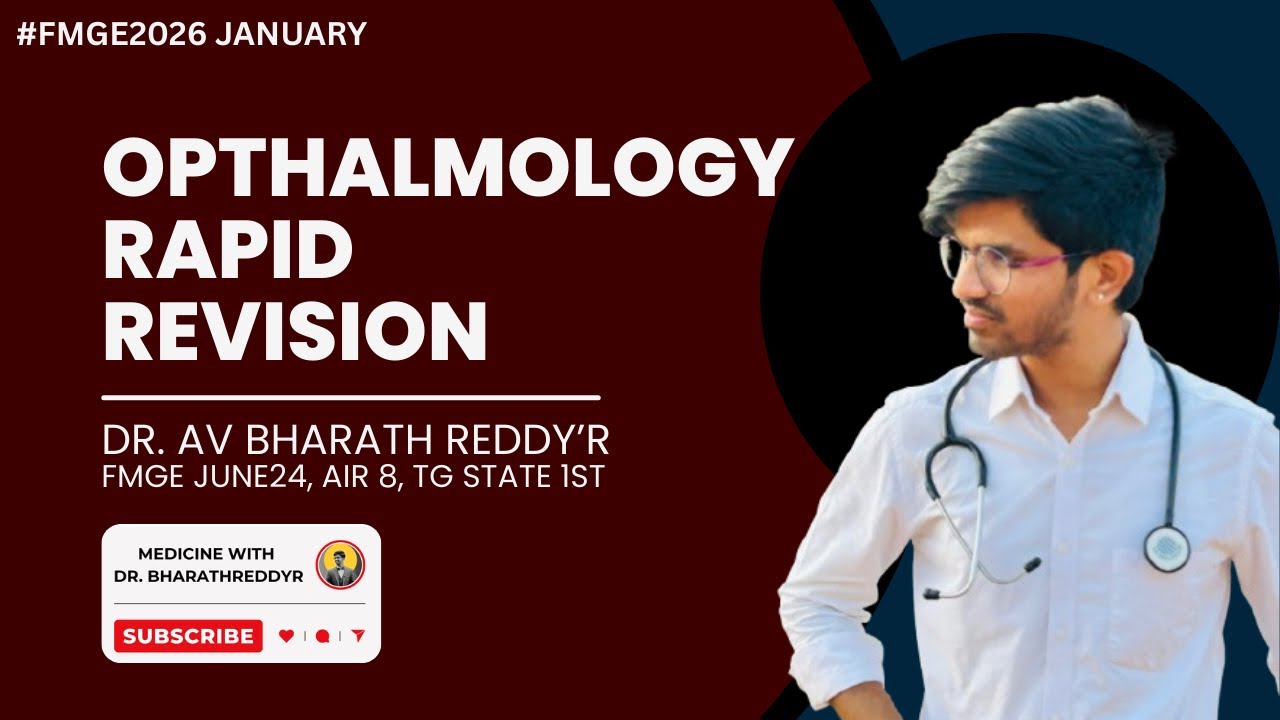 OPTHALMOLOGY RAPID REVISION LECTURE | FMGE JANUARY 2026 | MADE EASY & SURESHOT BY DR BHRATH REDDY 