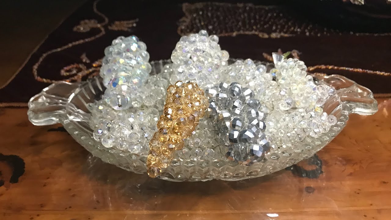 طريقة عمل عنقود عنب من الخرز بطريقه سهله وبسيطه| How to make a branch of grape with crystals