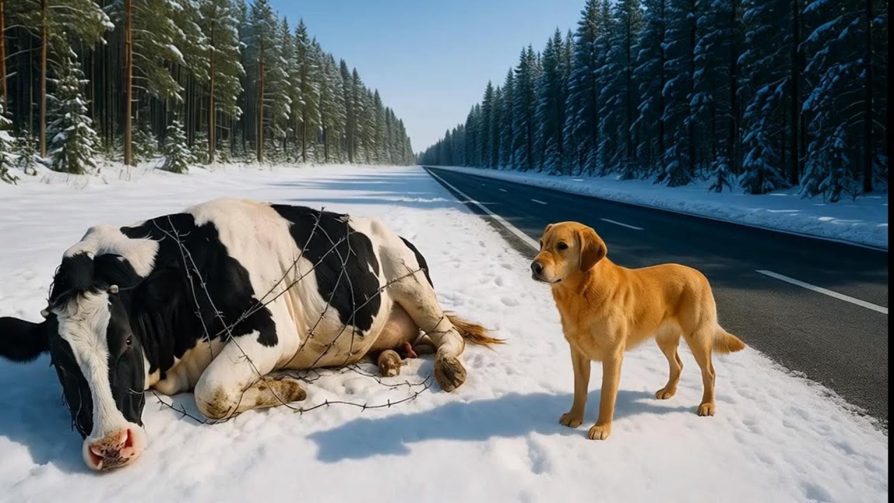 Brave Dog Saved a Cow Trapped in Barbed Wire | Heartwarming Animal Rescue Story