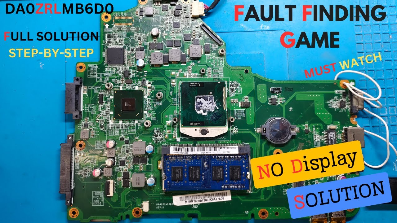 DA0ZRLMB6D0 NO DISPLAY SOLUTION |GFX MISSING| STUCK ON 0.632A | MUST WATCH | FULL SOLUTION | #laptop