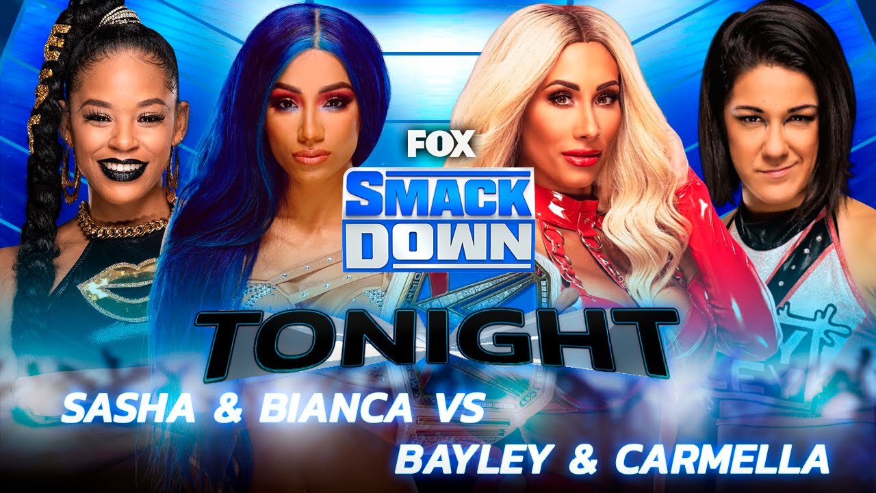 SmackDown: Bianca Belair & Sasha Banks Vs Bayley & Carmella #SmackDown #WWE2KMods #WWE