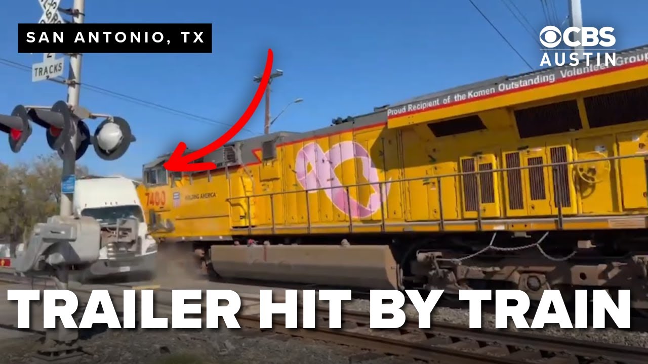 Train crashes into Texas high school band trailer