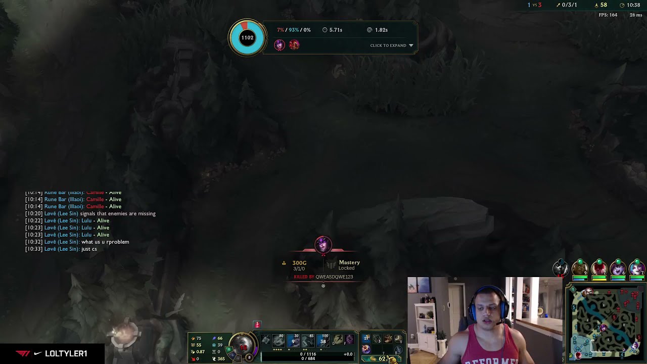 Tyler1 runs it down after getting no ganks