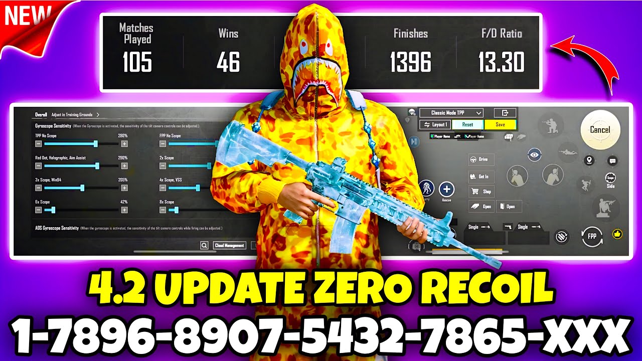 🔥Bgmi sensitivity settings 2026 🥵 | Bgmi best sensitivity settings 😱| Zero recoil sensitivity bgmi.