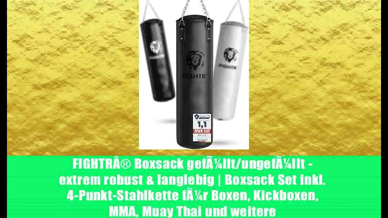 FIGHTRÂ® Boxsack gefÃ¼llt/ungefÃ¼llt - extrem robust & langlebig | Boxsack Set inkl.