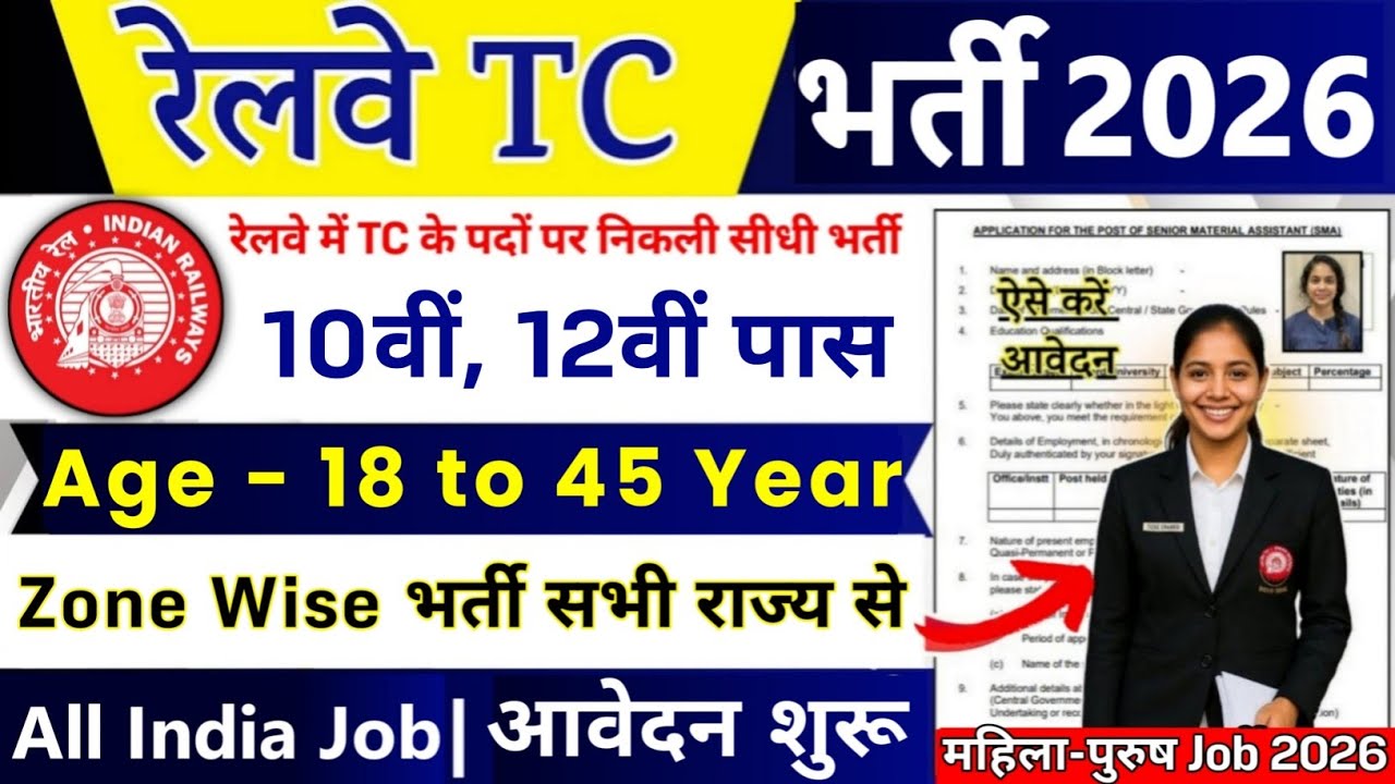 Railway TC, TTE (Ticket Collector) Recruitment 2026 | Railway TC Vacancy 2026 | RRB Ntpc Bharti 2026