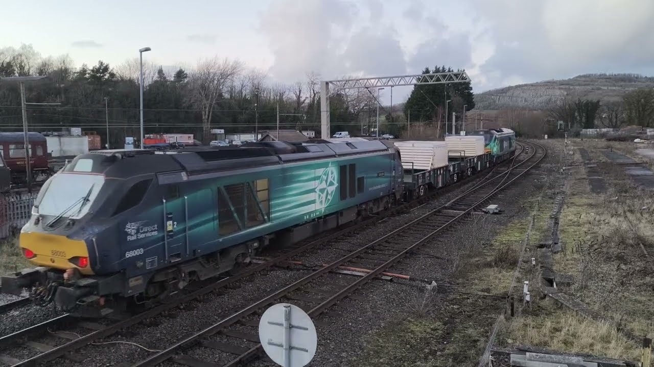 Direct Rail Services Freight Move 68007 tnt 68003 6C52 Carnforth 13/01/2026