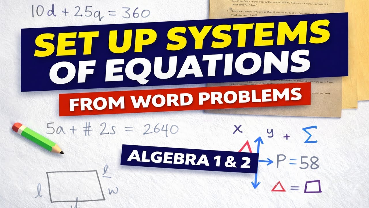 How to Set Up Systems of Equations from Word Problems | Algebra 1 & 2