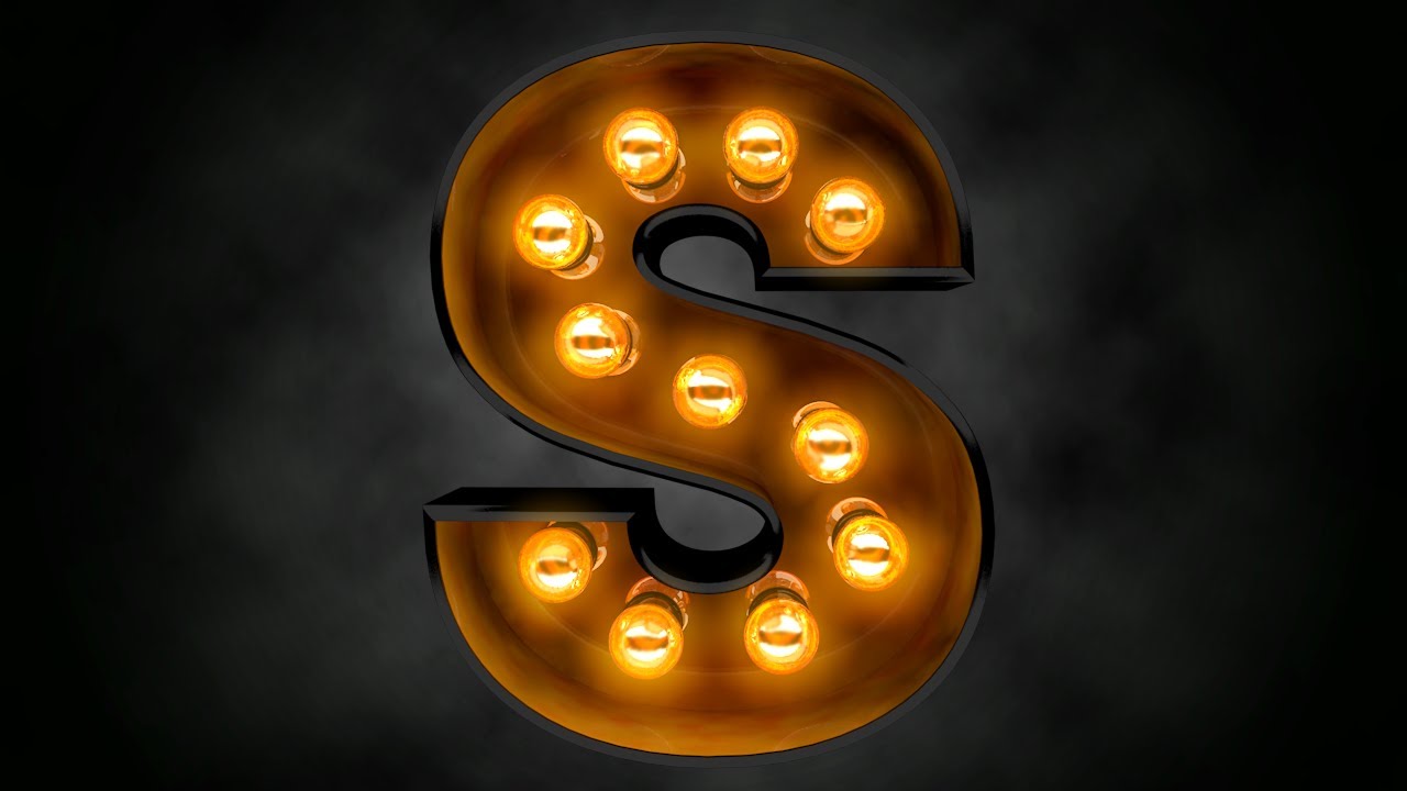 Cinema 4D Tutorial - Light Bulb Glowing in 3D Text