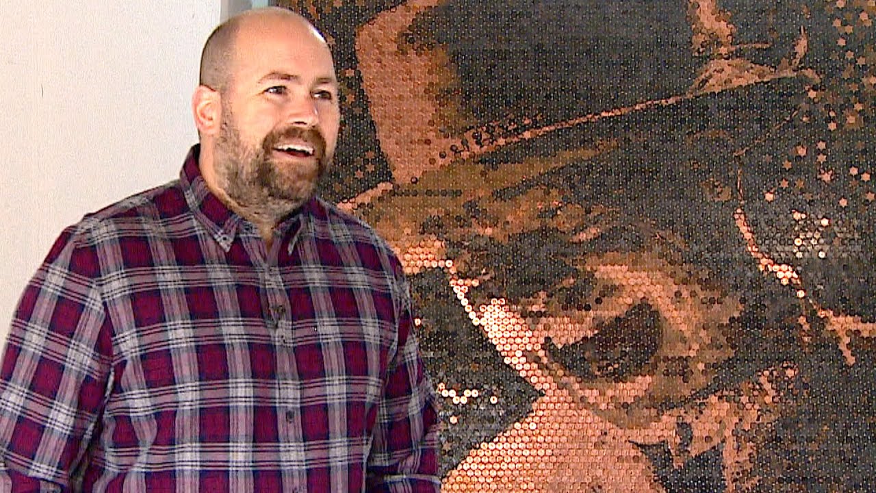 Artist pays tribute to Gord Downie with portrait made of pennies