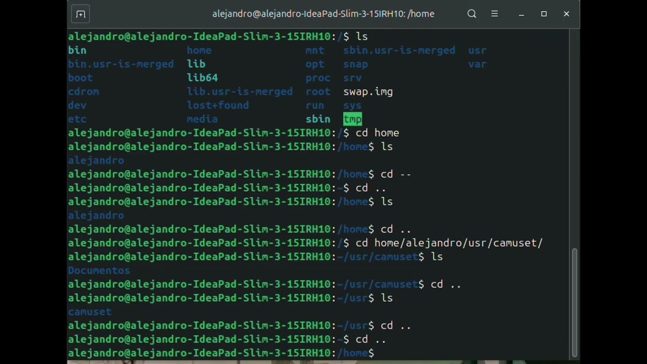 Accesos y directorio en la shell de linux Ubuntu