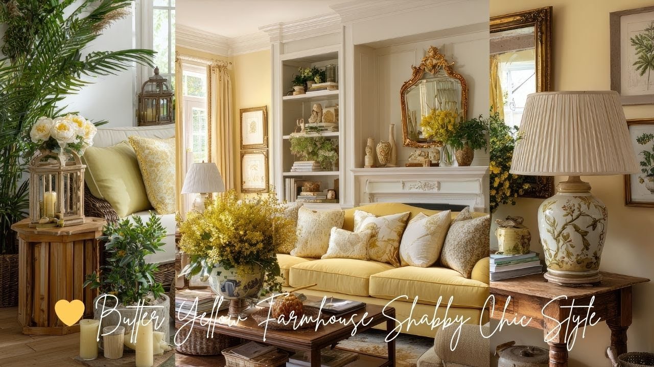 English Cottage Living at Its Sweetest  | 💛 Butter Yellow Farmhouse Shabby Chic Style