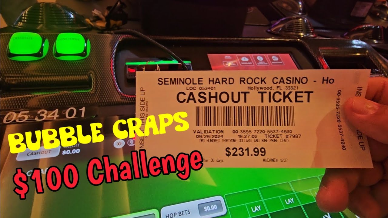 Bubble Craps Challenge ¦ $100 to $200 ¦ Hard Rock Casino Hollywood