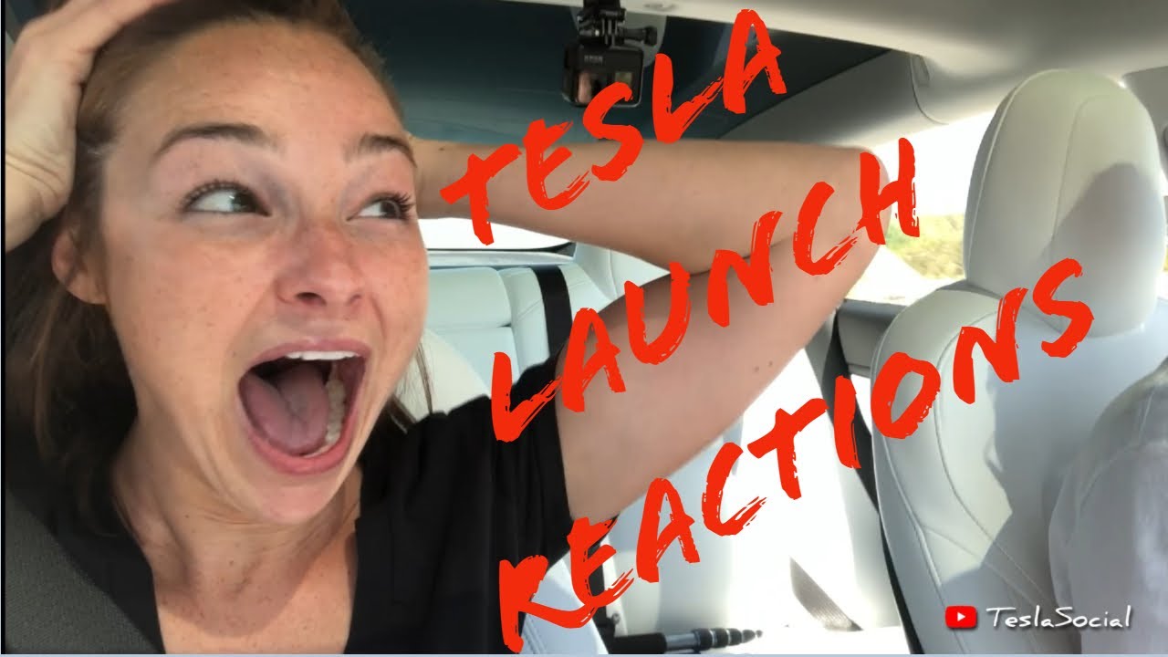 Tesla launch reactions in a Tesla Model 3 Performance, 0-60