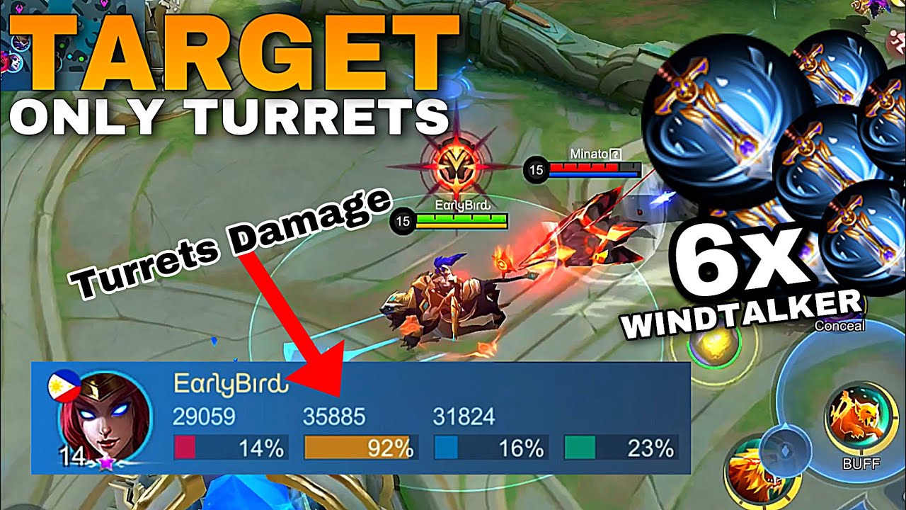 Don’t UNDERESTIMATE IRITHEL 6x WINDTALKERS 😂 | DESTROYING TURRETS ONLY 🔥 ~ Mobile Legends: Bang B