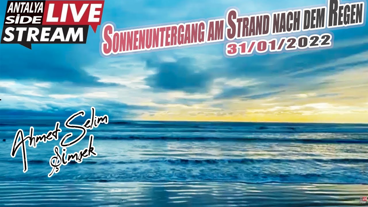 Sonnenuntergang am Strand von Side - Kumköy nach dem Regen.