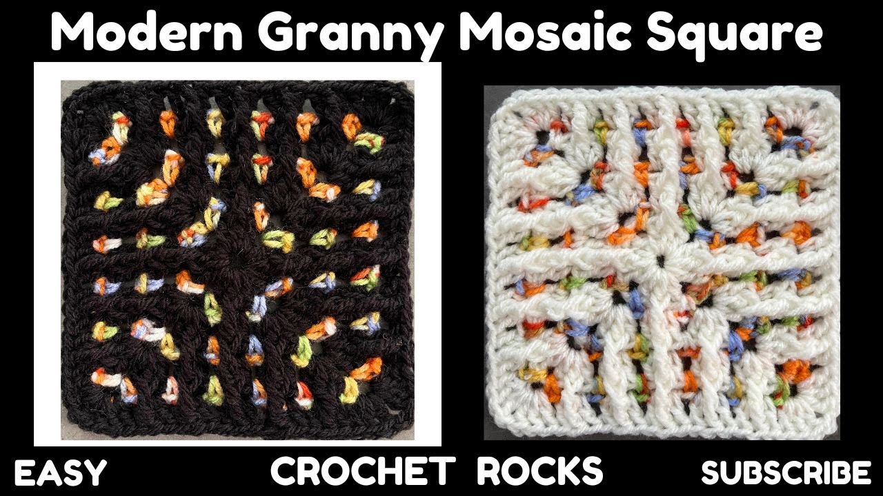🧶EASY Modern Granny Mosaic Square & Working in Ends #crochet | Crochet Rocks🤘